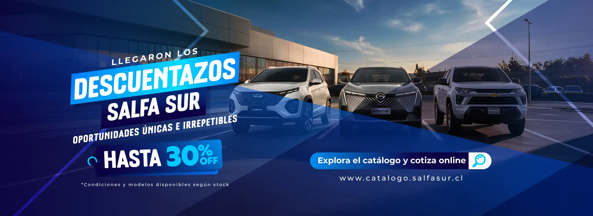 Vehículos nuevos y usados en Salfa Sur Automotriz en Chile.