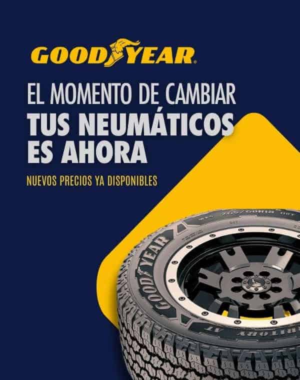 Promoción de neumáticos Goodyear con oferta especial.