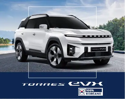 Crossover Ford Explorer EVX en color blanco en un entorno natural.