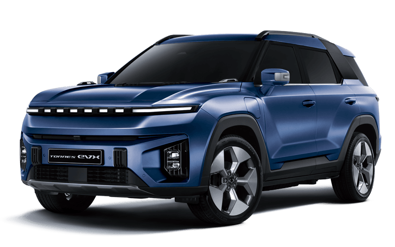 Crossover eléctrico de Salfa Sur Automotriz en color azul oscuro.