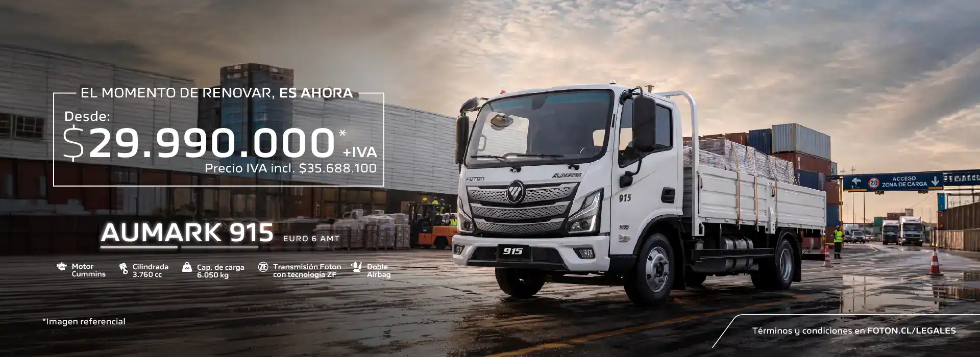 Camión Foton Aumark 915 nuevo en concesionario de Chile.