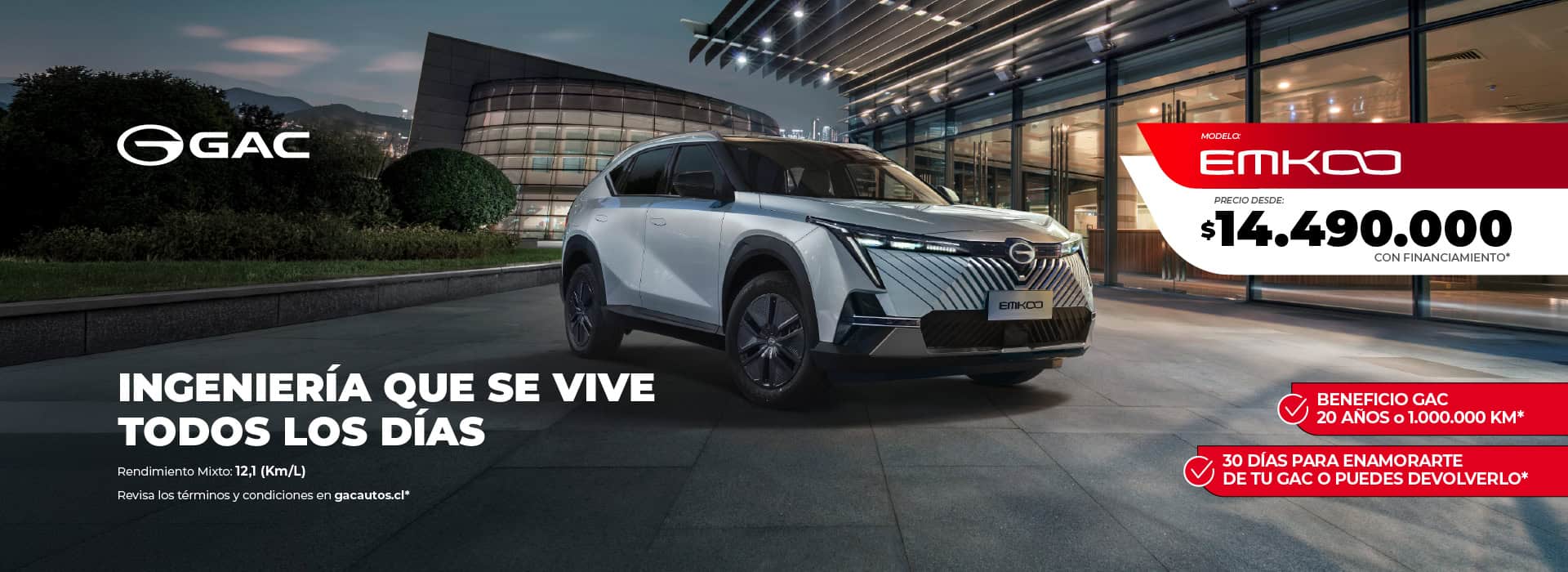 Vehículo SUV GAC nuevo en exhibición en Salfa Sur.