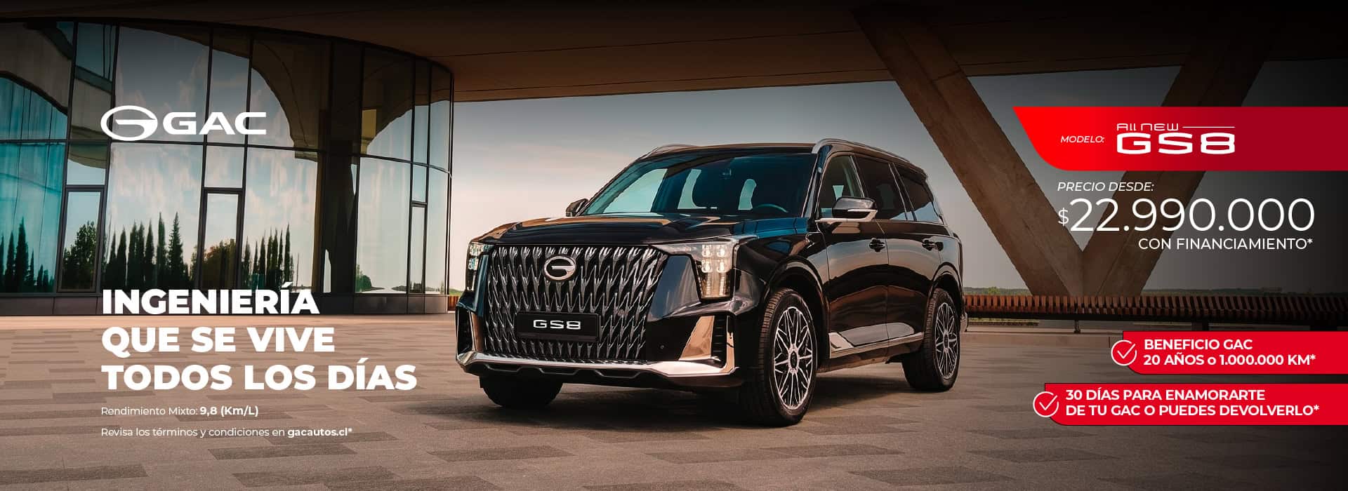 GAC GS8 SUV nuevo en Salfa Sur con financiamiento.