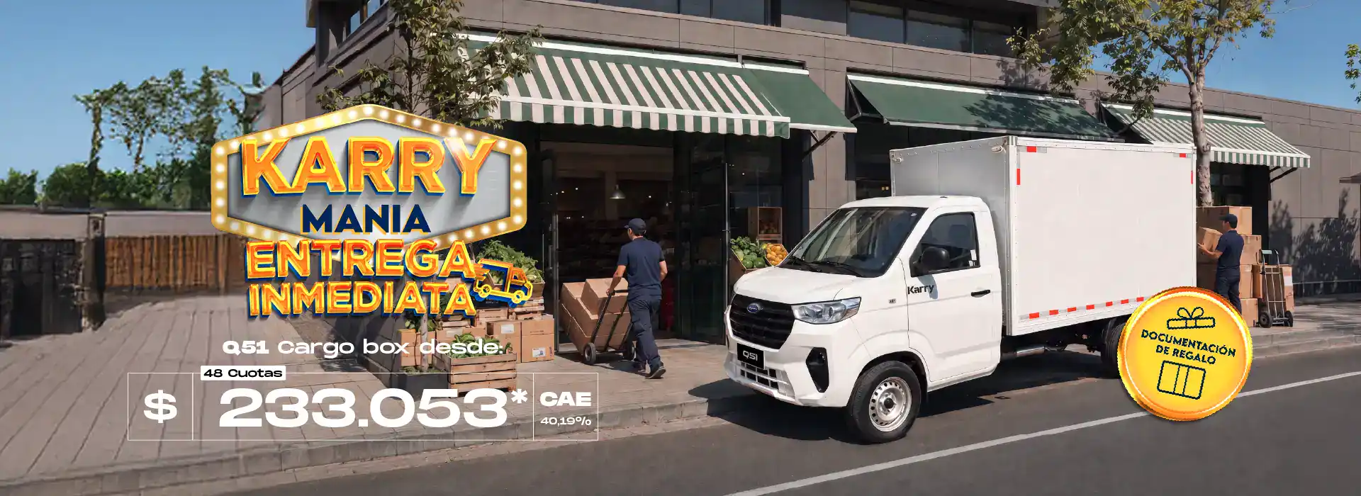 Camión de reparto de Salfa Sur Automotriz en la calle de Valdivia.