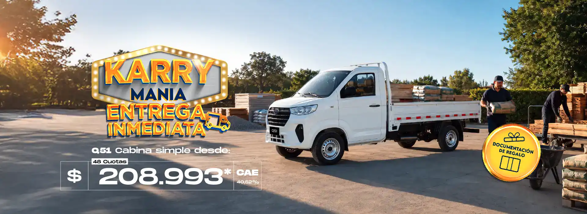 Camioneta de carga ligera de Karry en exhibición en Valdivia.