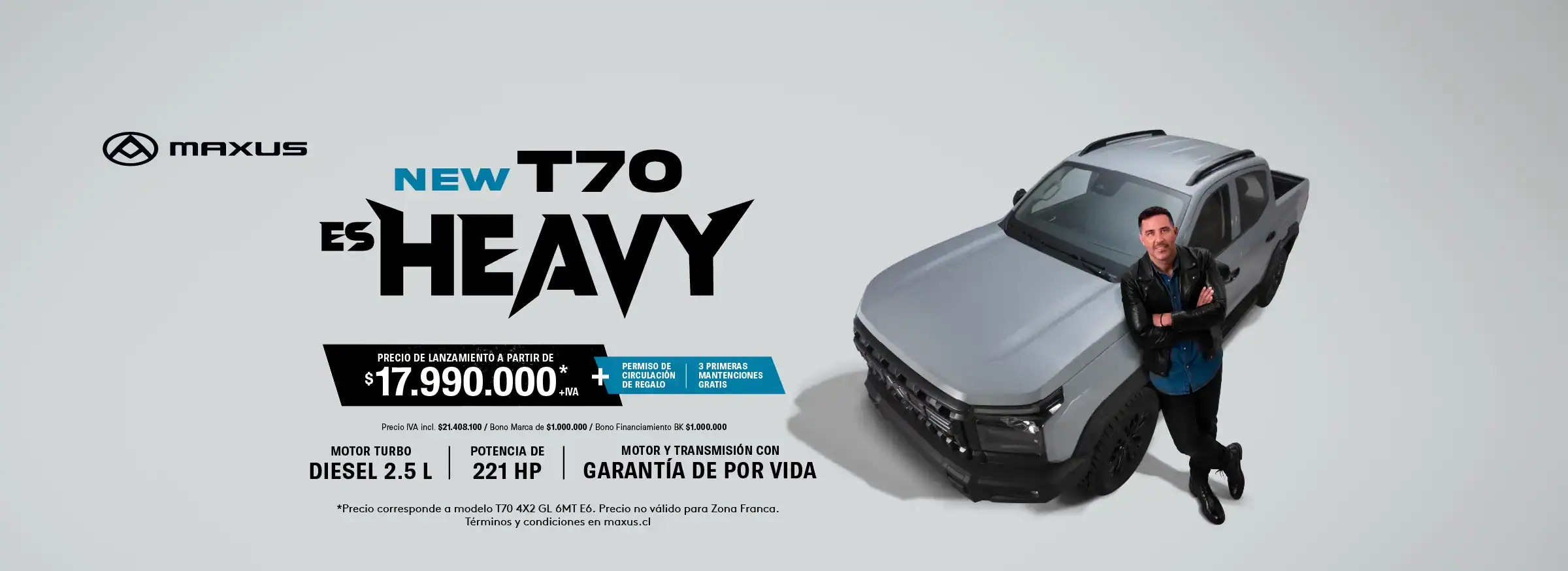 Maxus T70 Heavy, vehículo nuevo de carga y trabajo en Chile.