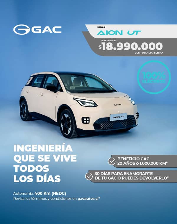 Auto eléctrico GAC Aion UT con precio y beneficios destacados.