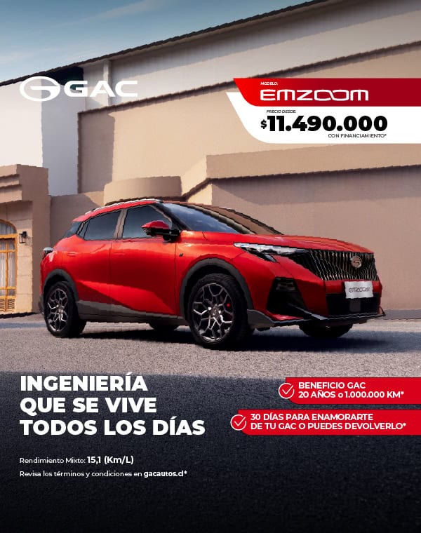 GAC EM2 Zoom 2023, vehículo compacto y moderno en Chile.