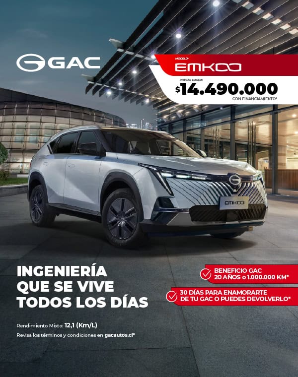 Vehículo GAC EMKOO en exhibición en concesionario Salfa Sur.
