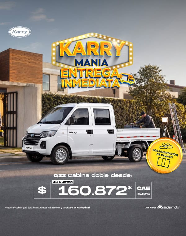 Camioneta doble cabina de Karry en entrega inmediata en Valdivia.