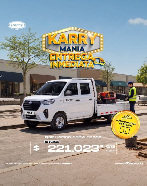 Camioneta doble cabina de Karry en promoción de entrega inmediata.
