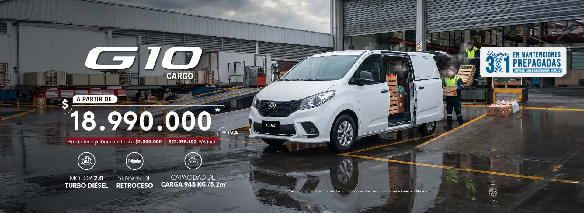 Furgón G10 Cargo de Chevrolet en concesionario de Chile.