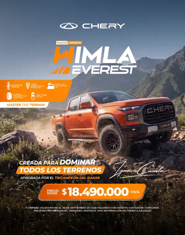 Camioneta Chery Himla Everest en terreno montañoso.