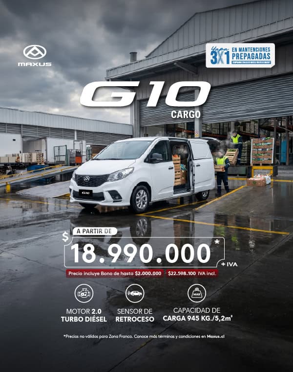 Maxus G10 Cargo en el centro de distribución en Valdivia.