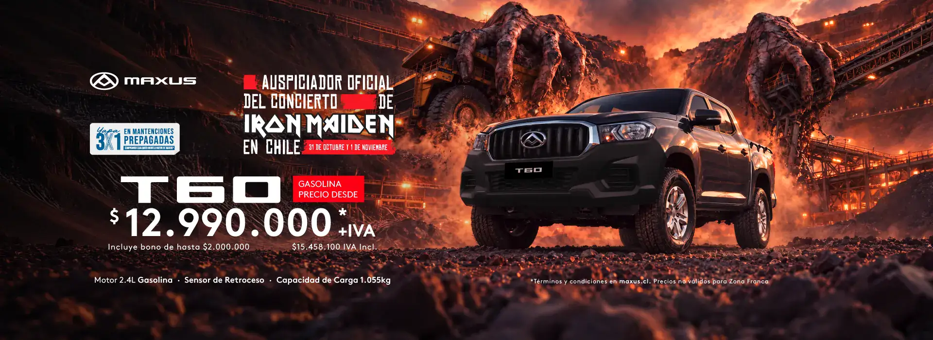 Camioneta Maxus T60 en un entorno industrial y de minería.