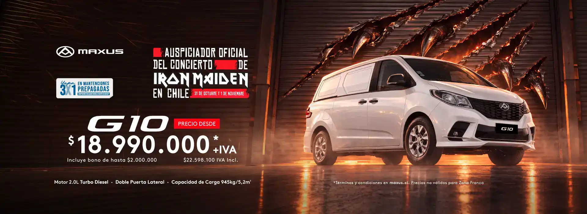Maxus G10 vehículo comercial en oferta en Valdivia.