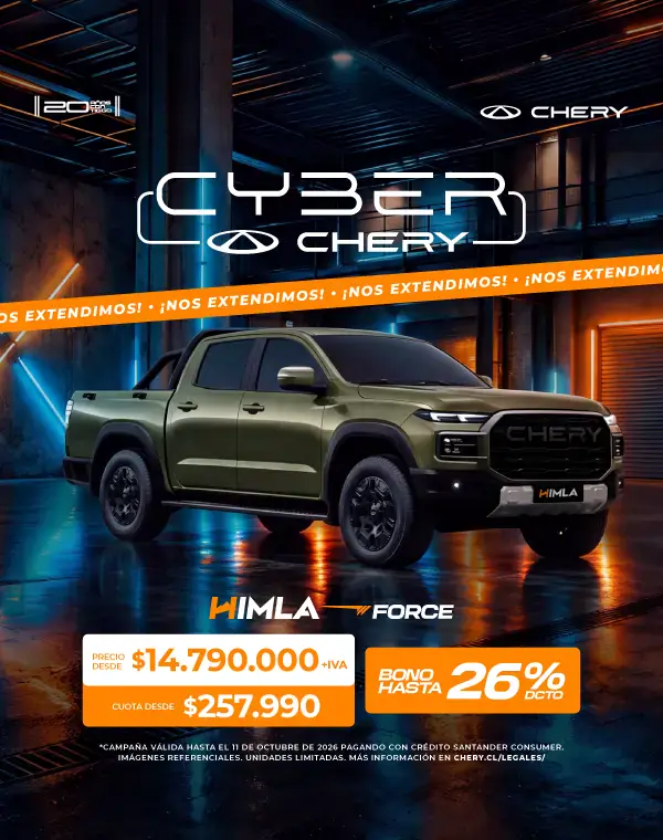 Camioneta Chevrolet Cyber en exhibición en showroom moderno.