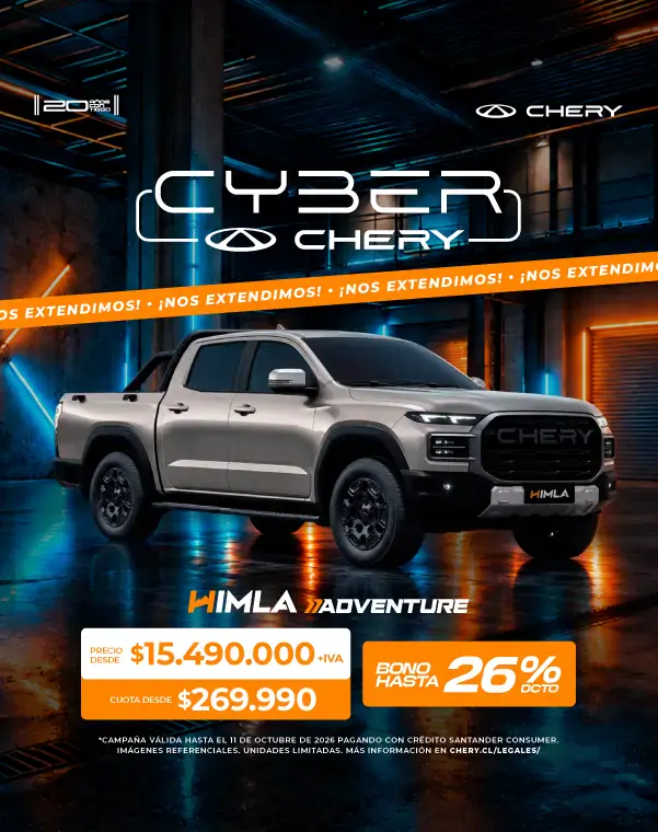 Camioneta Chery Himla Adventure en exhibición en showroom.