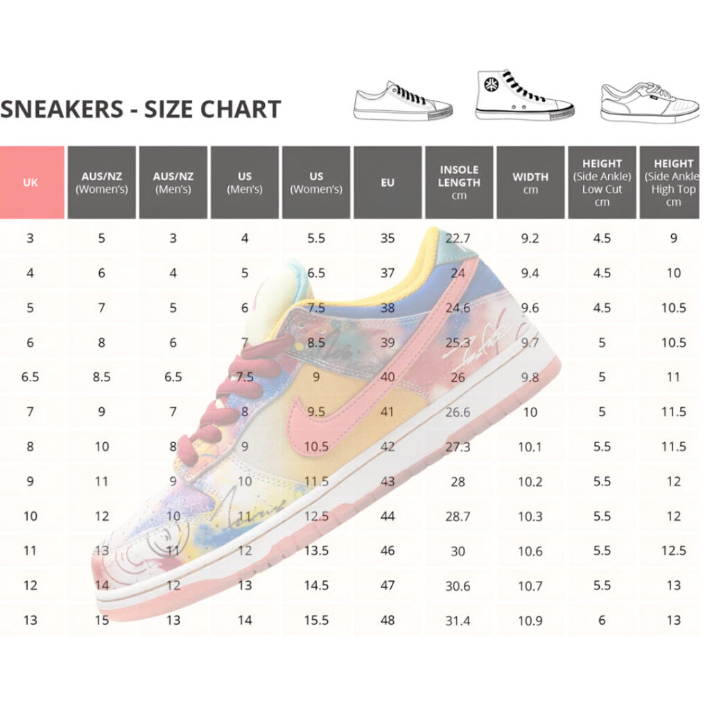 sneakerbid size guide