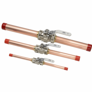 3 CPX® Medical Lockable Line Valves of varying sizes stacked on a white background