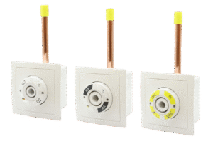 3 CPX Medical Gas Outlets in order from left to right: Oxygen, Medical Air, Vacuum