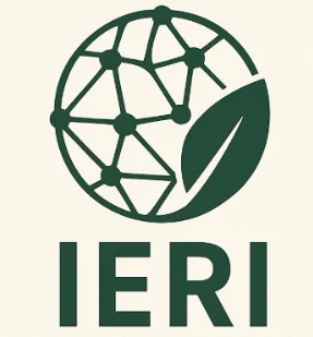 IERI network globe with leaf symbol representing sustainable communities.