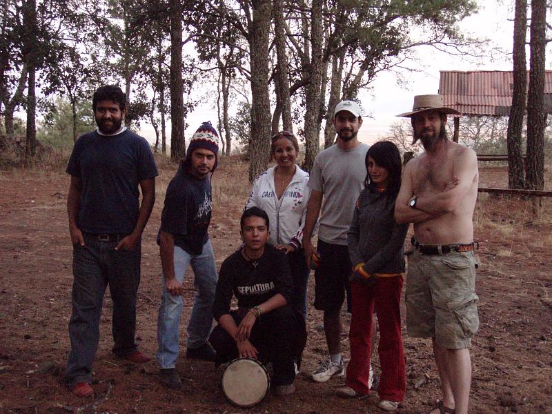 Group of diverse individuals in outdoors at Bosque Village site.
