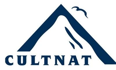 CULTNAT logo with mountain peak and birds for Global Ecovillage Network.