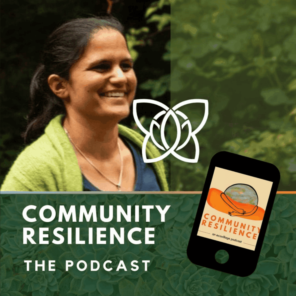 Global Ecovillage Network podcast cover highlighting community resilience and sustainable living.