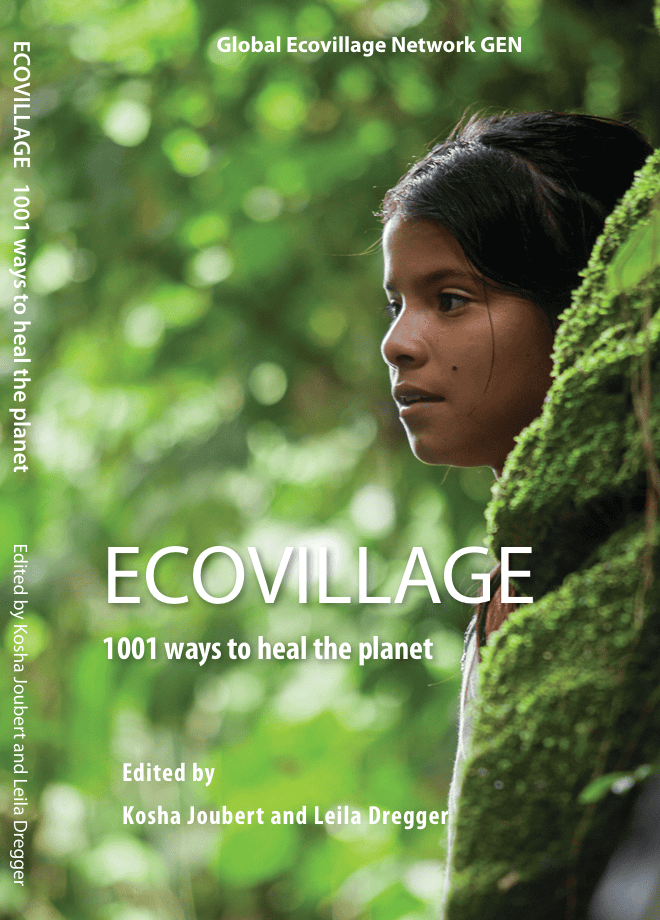 Ecovillage Network image of a girl in a lush green forest, highlighting sustainable living and heal-.