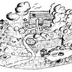 Global Ecovillage Network community farm and village scene.