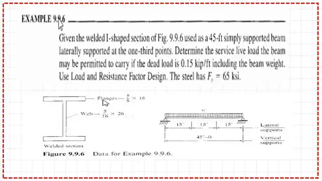 Page-3-post-25-steel-beams solved Problem 9-9-6, How To Find service LL?