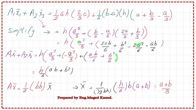page-5-post-6-moment-of-area The final value X bar for a triangle.