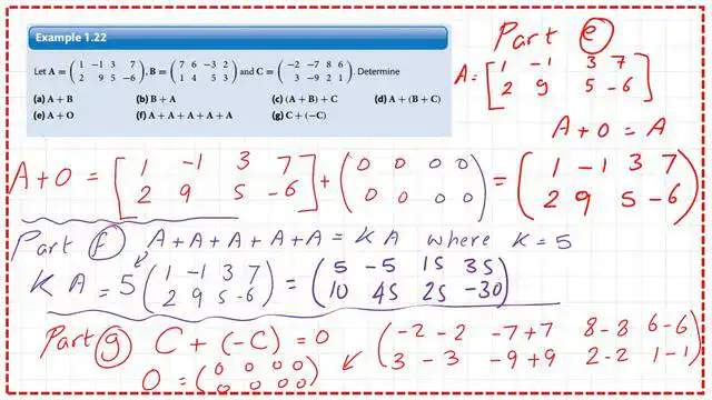 Solved problem for matrix operations-last parts.