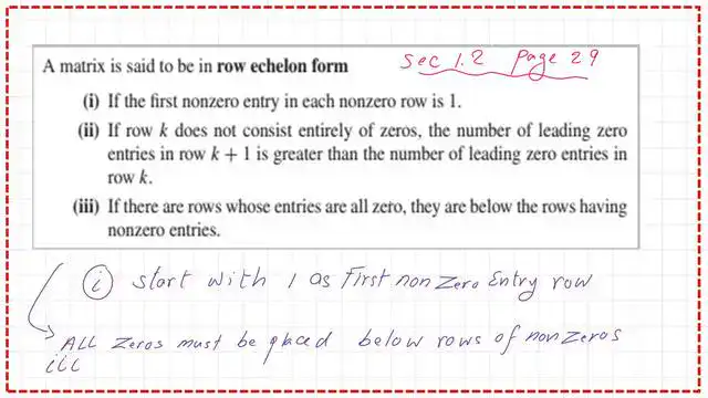 Row Echelon Form expression.