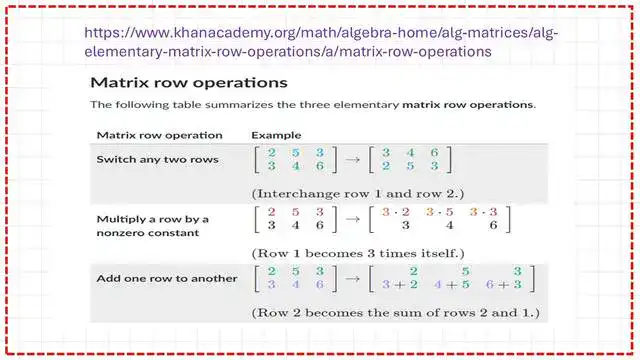 Matrix row operations.