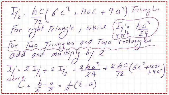 page 4-Simplifying Iy calculation for trapezium. Simplifying Iy calculation for trapezium