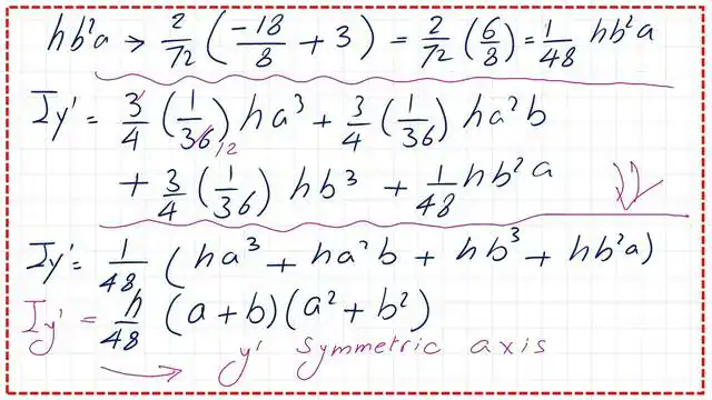 page 8-The final value of Iy for trapezium. The final value of Iy for trapezium.