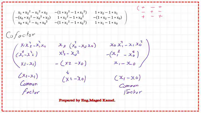 The cofactor of vandermonde matrix.