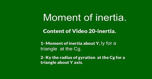 Video 20 for the momnt of inertia