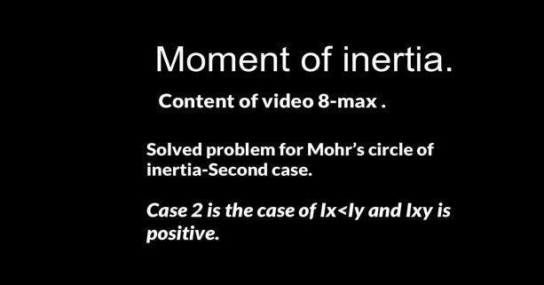 Data for Video for solved problem for Mohr's circle of inertia case-2
