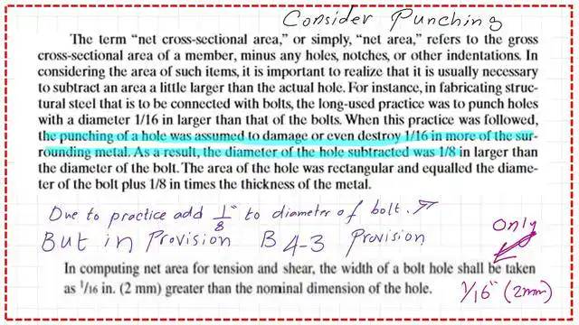 pict-5-post-1A-tension Net area explained adding 1/8 inches to bolt diameter.