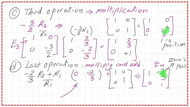Pict 10- num-1-linear posts Perform a third & fourth operations using elementry matrices