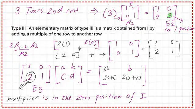 Pict 7- num-1-linear posts The third type of elementary matrix Type III.