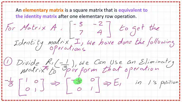 Pict 8- num-1-linear posts perform first operation to matrix A by using Type E1 elemantary matrix.