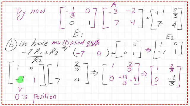 Pict 9- num-1-linear posts Perform a second operation using elementary matrix.