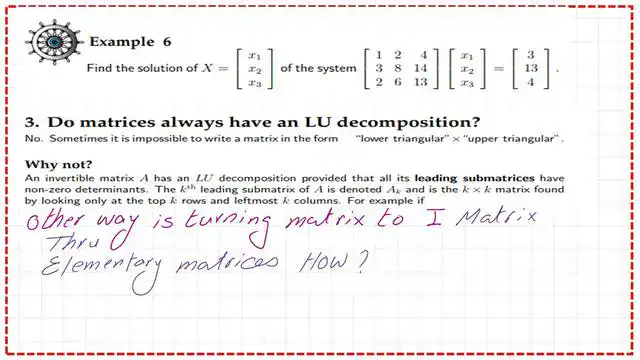 Do all matrices have an Lu decomposition?