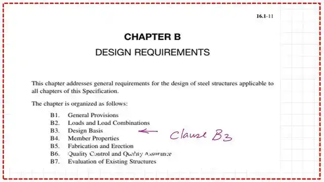 page 5-post 29-steel beam Chapter B of the AISC specification.