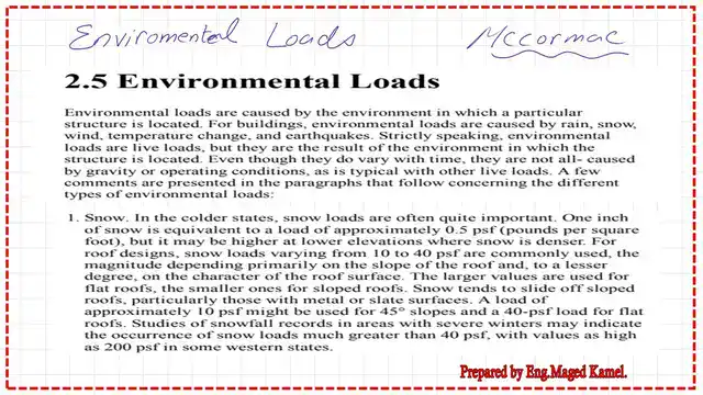 page 7-post 4-introduction to steel. What are the Environmental loads?