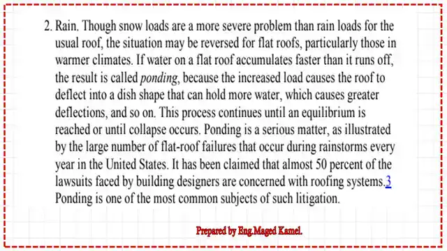 page 8-post 4-introduction to steel. Rain Loads.
